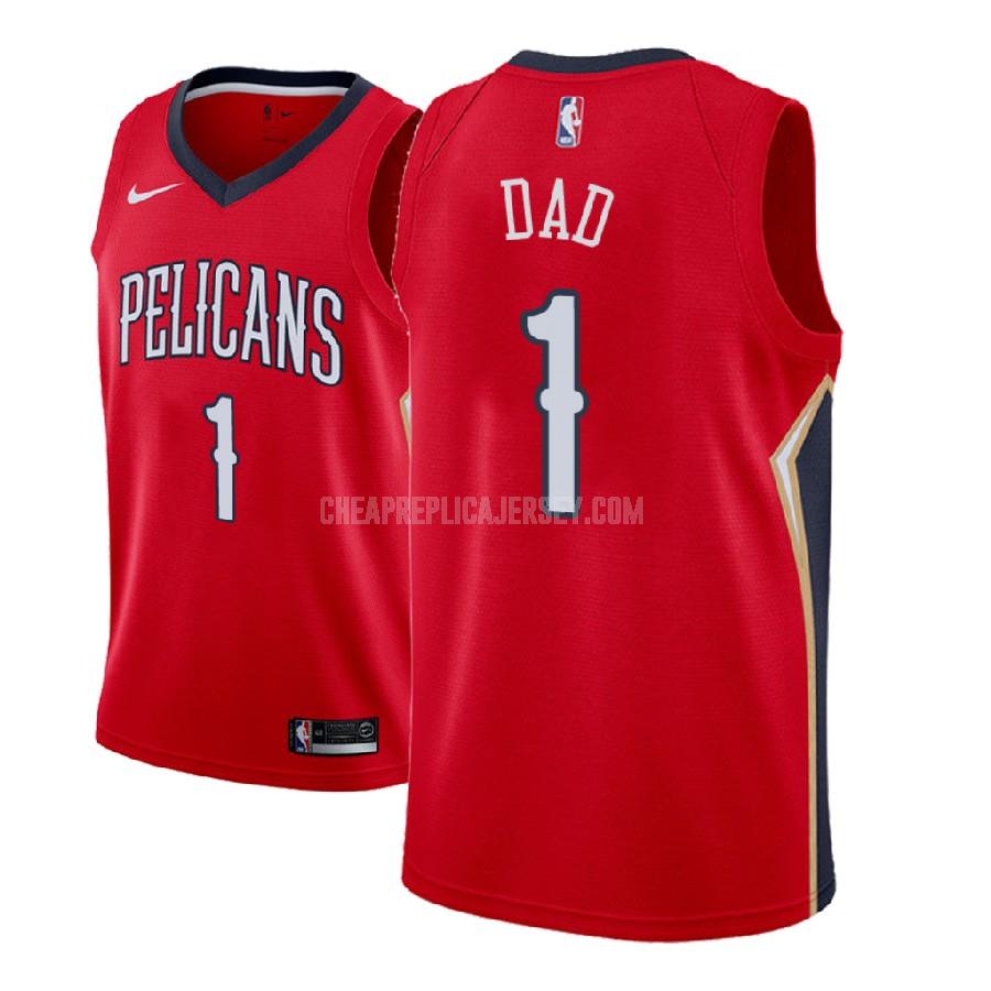 men's new orleans pelicans dad 1 red fathers day replica jersey