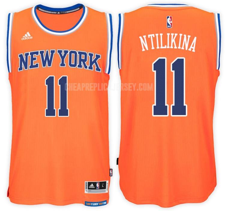 men's new york knicks frank ntilikina 11 orange alternate replica jersey