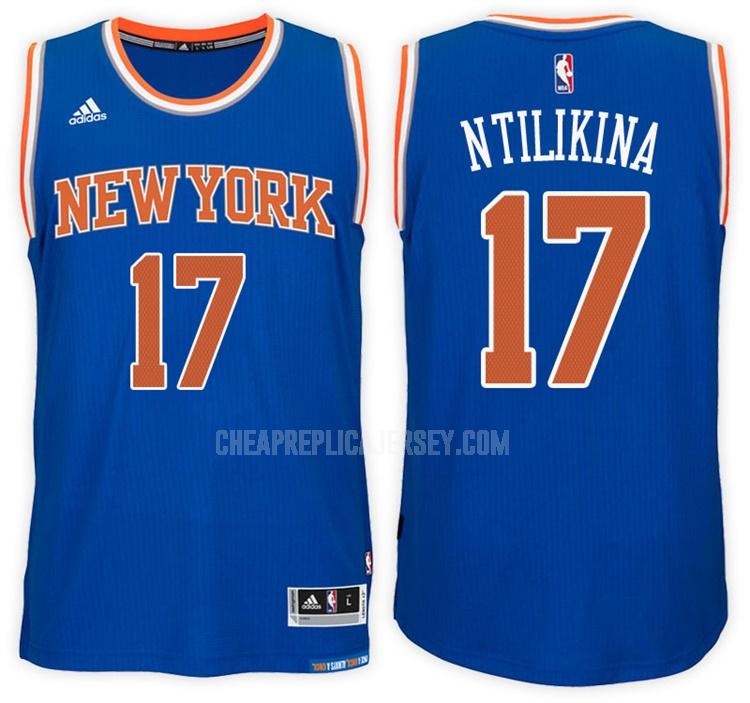 men's new york knicks frank ntilikina 17 blue road replica jersey