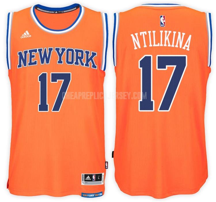 men's new york knicks frank ntilikina 17 orange alternate replica jersey