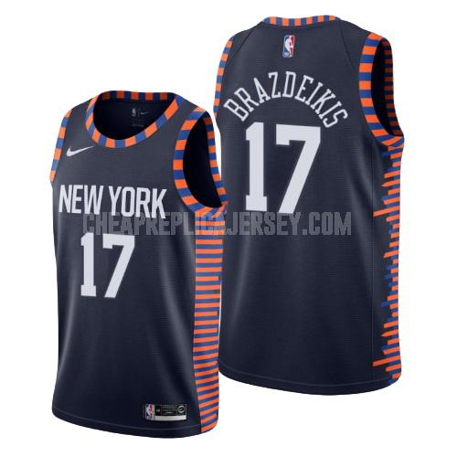 men's new york knicks iggy brazdeikis 17 navy city edition replica jersey