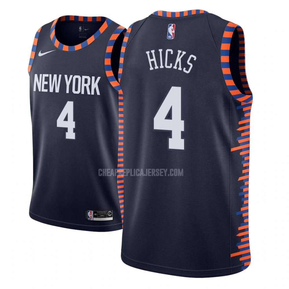 men's new york knicks isaiah hicks 4 navy city edition replica jersey