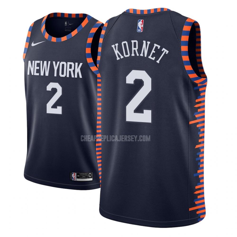 men's new york knicks luke kornet 2 navy city edition replica jersey