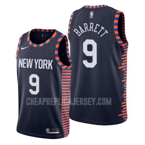 men's new york knicks rj barrett 9 navy city edition replica jersey