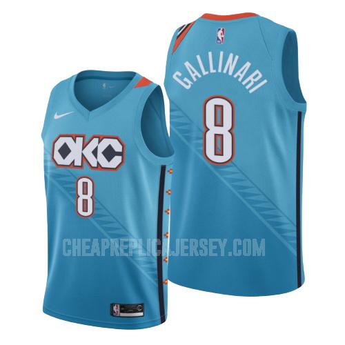 men's oklahoma city thunder danilo gallinar 8 blue city edition replica jersey