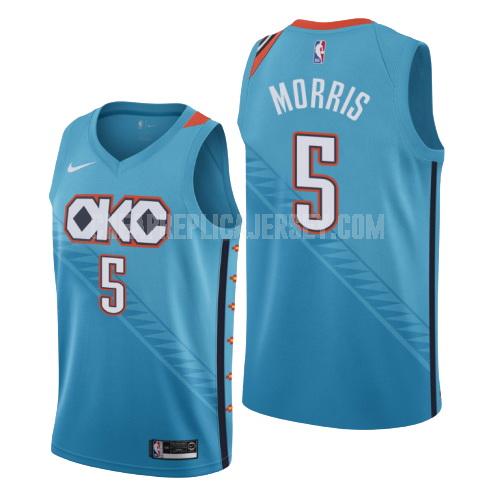men's oklahoma city thunder markieff morris 5 blue city edition replica jersey