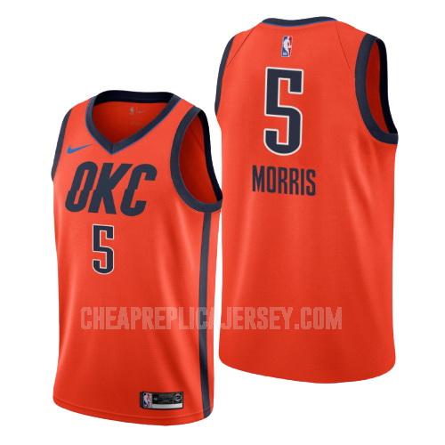 men's oklahoma city thunder markieff morris 5 orange earned edition replica jersey