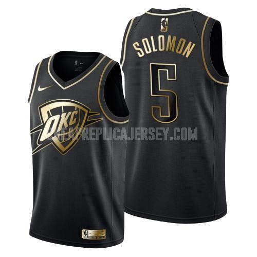 men's oklahoma city thunder richard solomon 5 black golden edition replica jersey