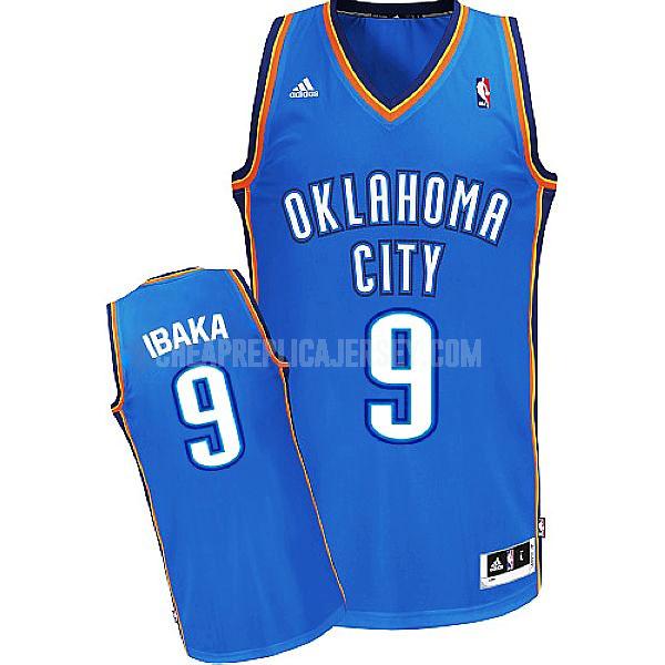 men's oklahoma city thunder serge ibaka 9 blue swingman replica jersey