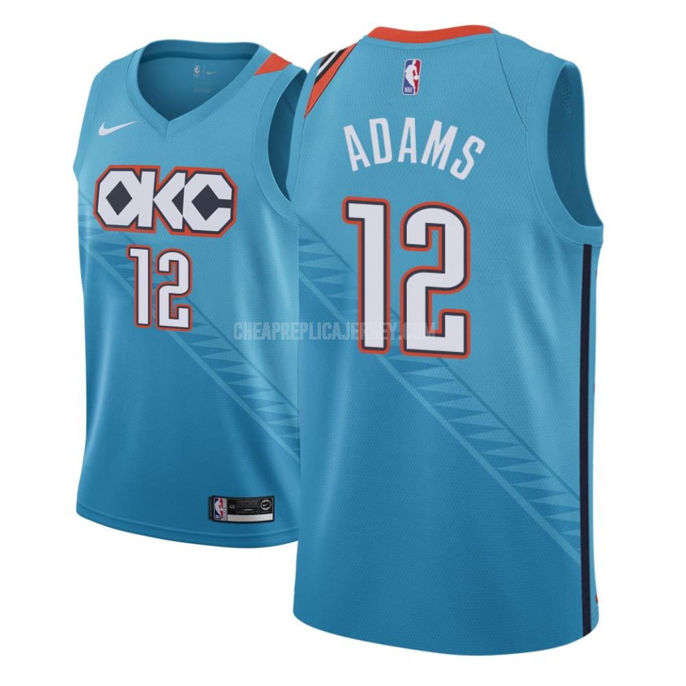 men's oklahoma city thunder steven adams 12 blue city edition replica jersey