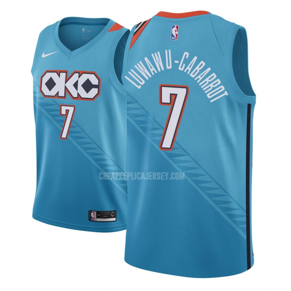 men's oklahoma city thunder timothe luwawu 7 blue city edition replica jersey