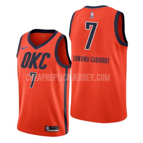 men's oklahoma city thunder timothe luwawu 7 orange earned edition replica jersey