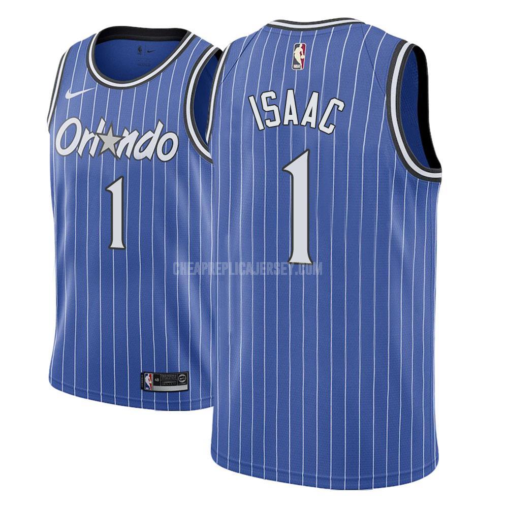 men's orlando magic jonathan isaac 1 blue hardwood classic replica jersey