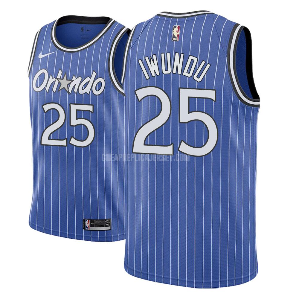 men's orlando magic wesley iwundu 25 blue hardwood classic replica jersey