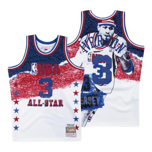 men's philadelphia 76ers allen iverson 3 white nba all-star fashion replica jersey