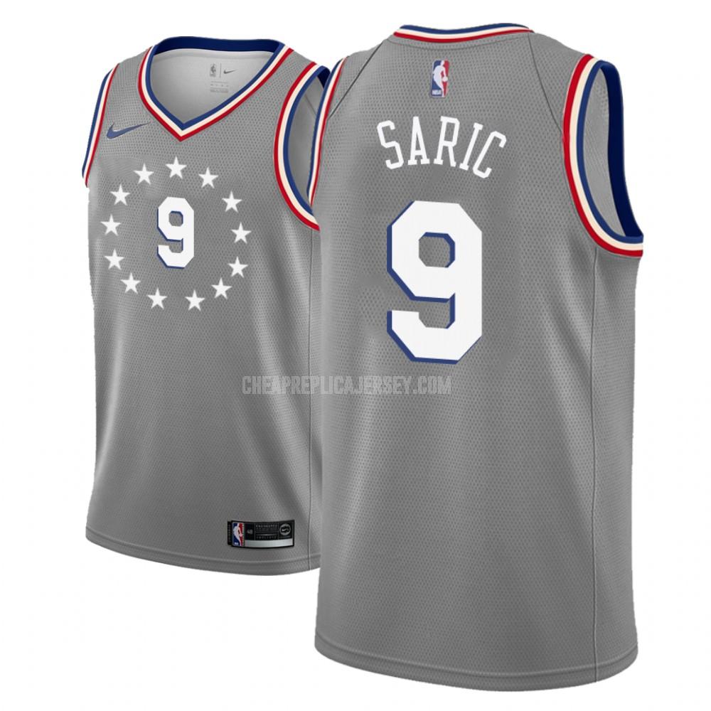 men's philadelphia 76ers dario saric 9 gray city edition replica jersey