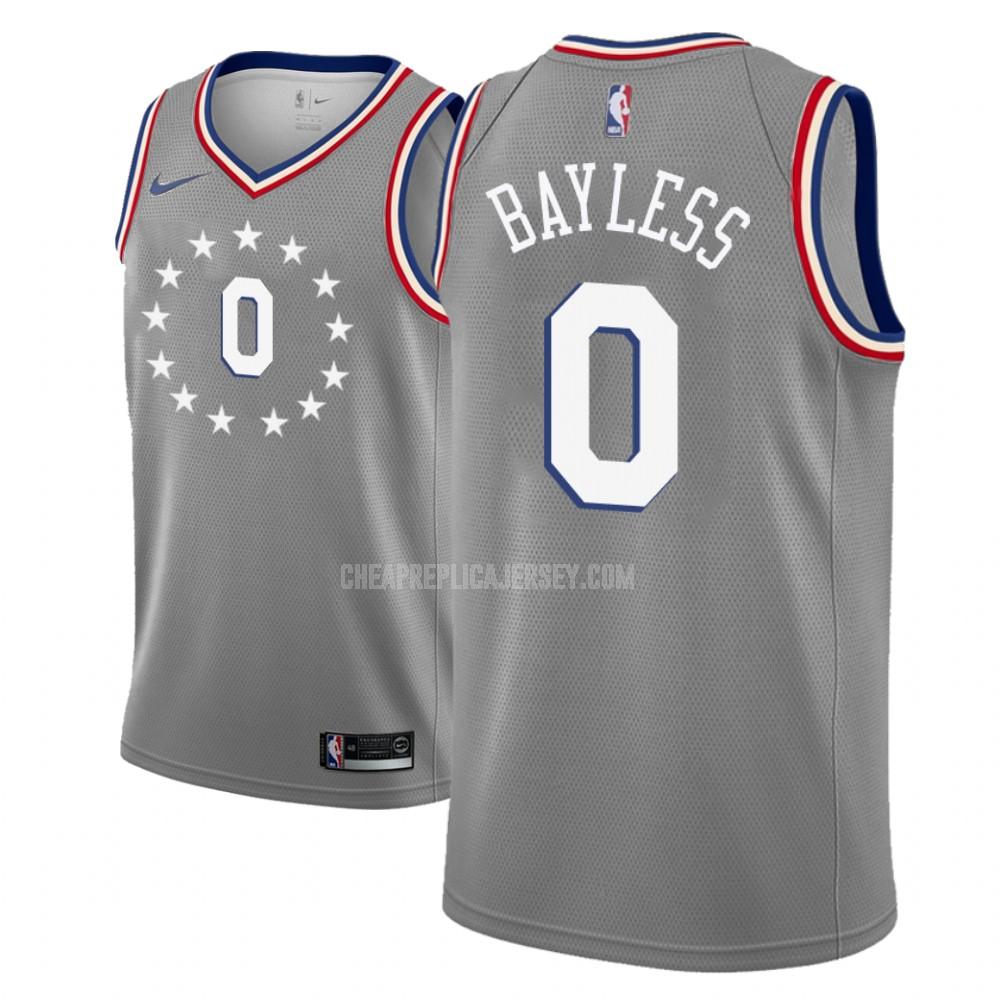 men's philadelphia 76ers jerryd bayless 0 gray city edition replica jersey
