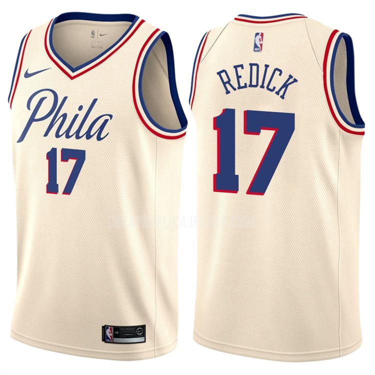 men's philadelphia 76ers jj redick 17 cream color city edition replica jersey