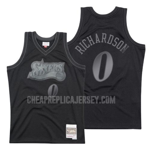 men's philadelphia 76ers josh richardson 0 black hardwood classics replica jersey
