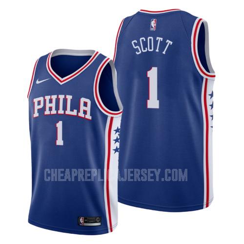 men's philadelphia 76ers mike scott 1 blue icon replica jersey