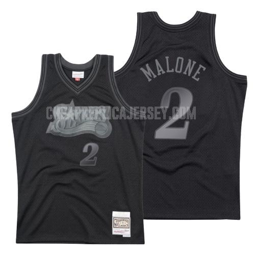 men's philadelphia 76ers moses malone 2 black hardwood classics replica jersey