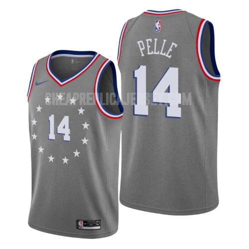 men's philadelphia 76ers norvel pelle 14 gray city edition replica jersey