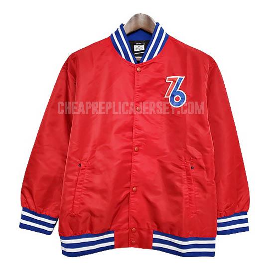 men's philadelphia 76ers red basketball jacket