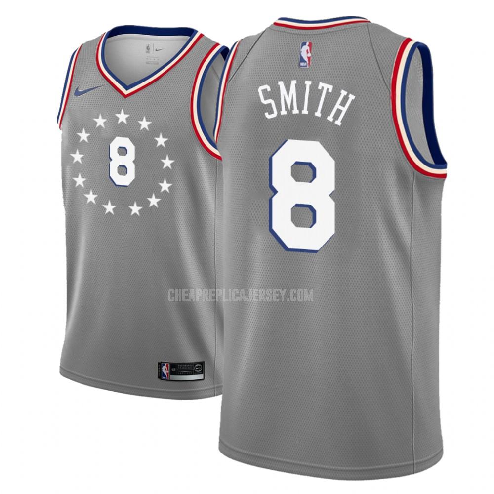 men's philadelphia 76ers zhaire smith 8 gray city edition replica jersey