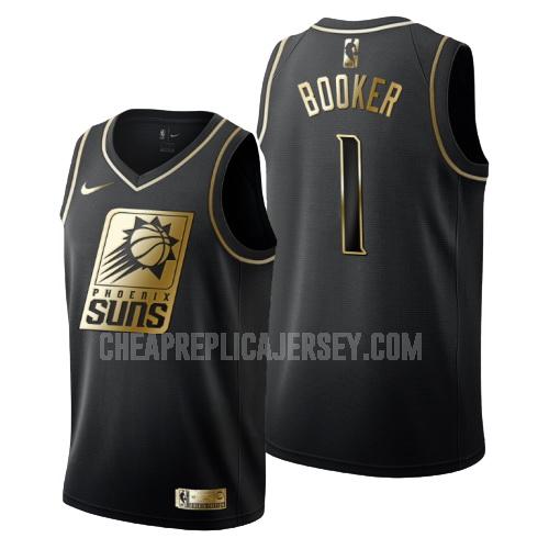 men's phoenix suns devin booker 1 black golden edition replica jersey