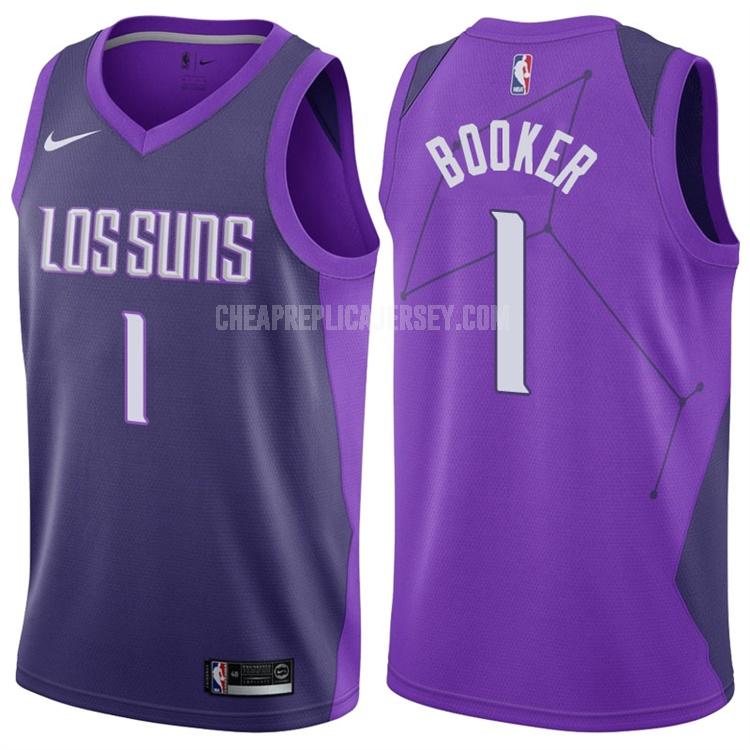men's phoenix suns devin booker 1 purple city edition replica jersey