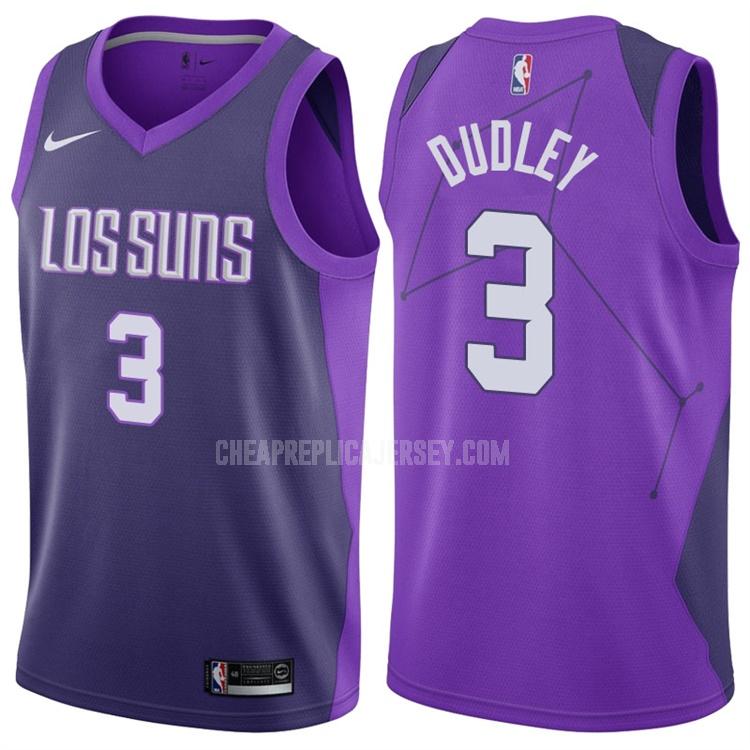 men's phoenix suns jared dudley 3 purple city edition replica jersey