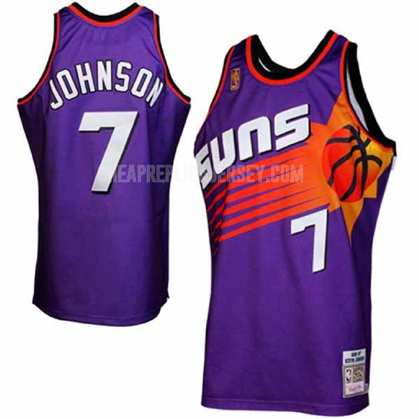 men's phoenix suns kevin johnson 7 purple throwback replica jersey