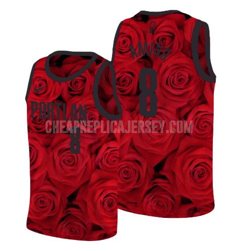 men's portland trail blazers al-farouq aminu 8 red rose flower replica jersey