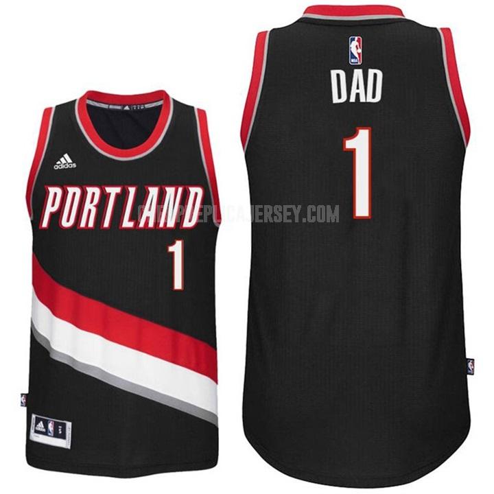 men's portland trail blazers dad 1 black fathers day replica jersey