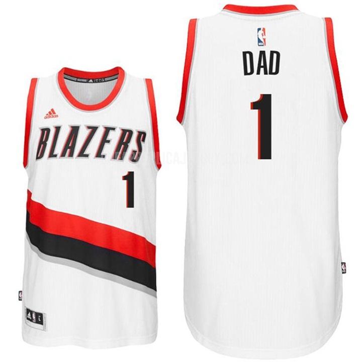 men's portland trail blazers dad 1 white fathers day replica jersey