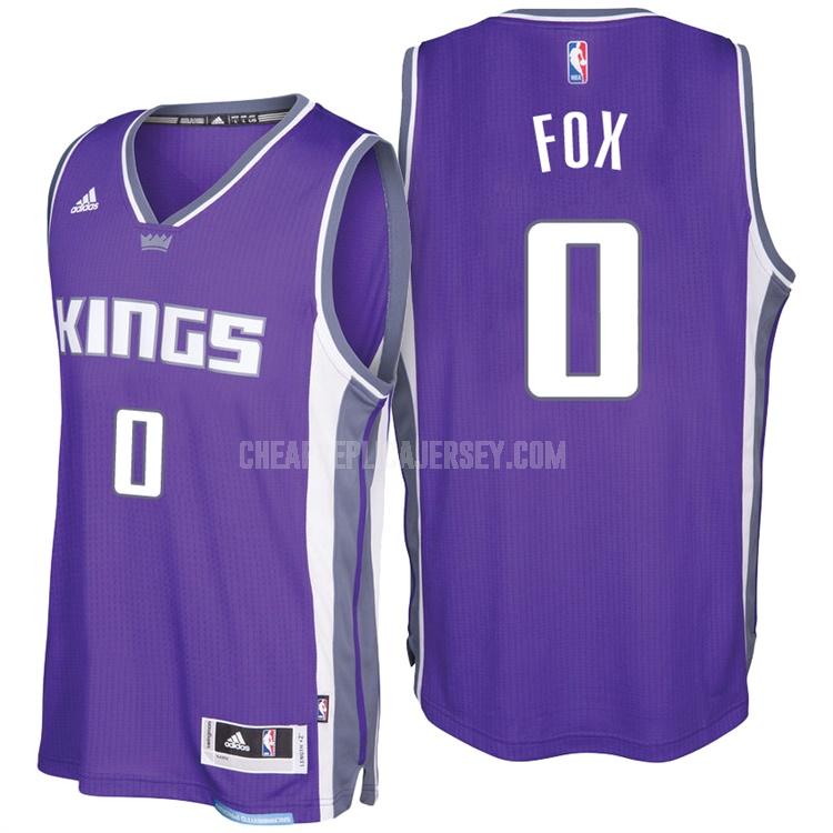 men's sacramento kings de'aaron fox 0 purple alternate replica jersey