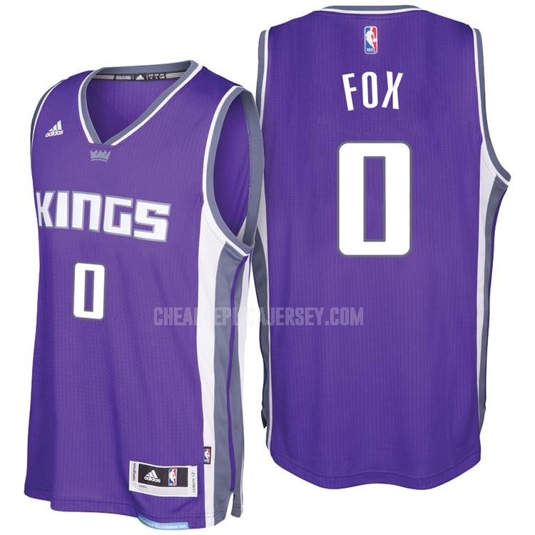 men's sacramento kings de'aaron fox 0 purple road replica jersey