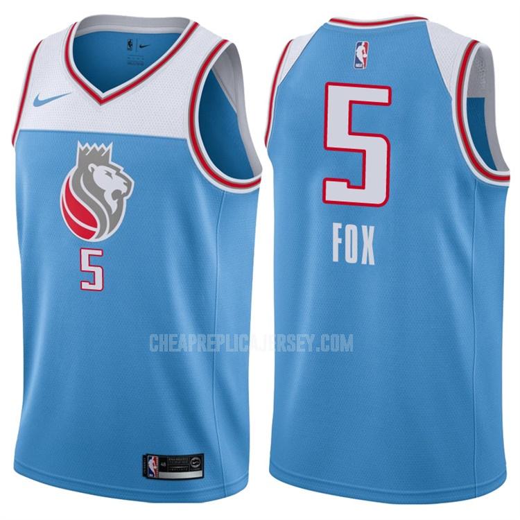 men's sacramento kings de'aaron fox 5 blue city edition replica jersey