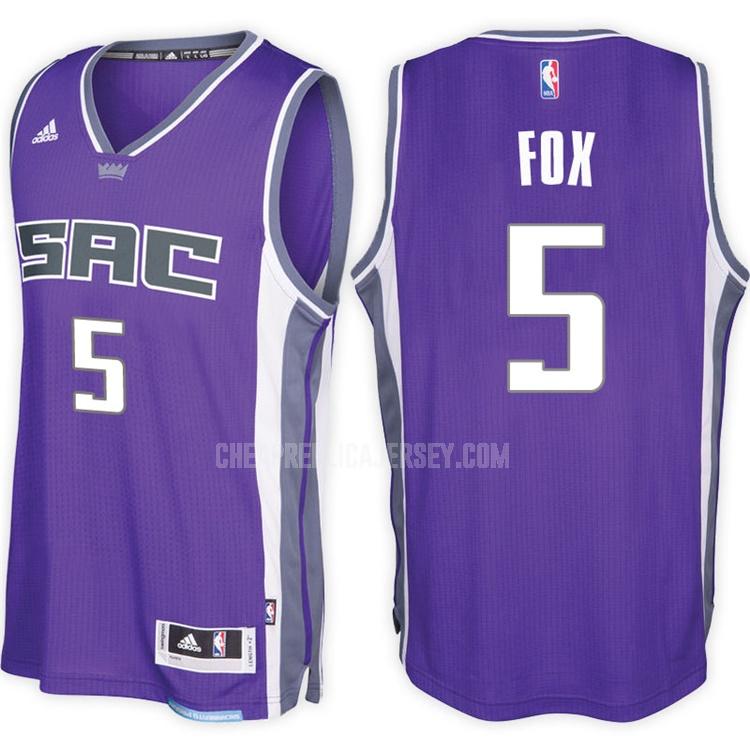 men's sacramento kings de'aaron fox 5 purple alternate replica jersey