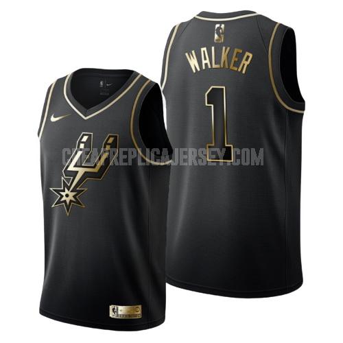 men's san antonio spurs lonnie walker 1 black golden edition replica jersey