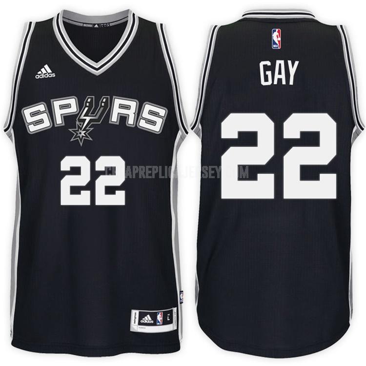men's san antonio spurs rudy gay 22 black road replica jersey