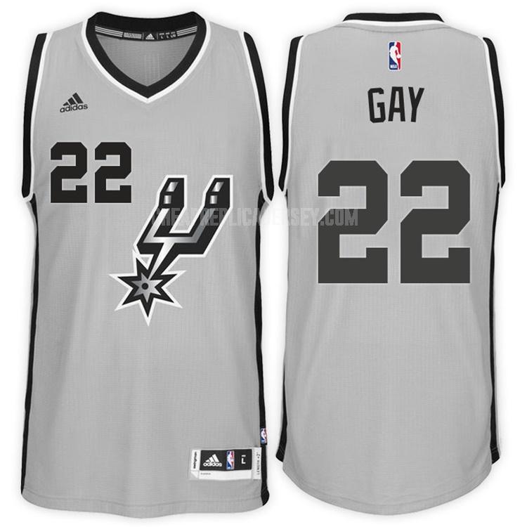 men's san antonio spurs rudy gay 22 gray alternate replica jersey