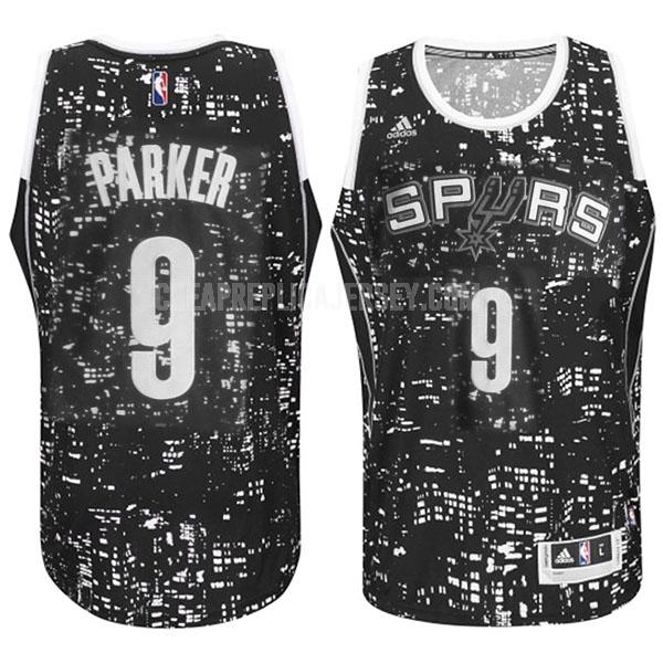 men's san antonio spurs tony parker 9 black city edition replica jersey