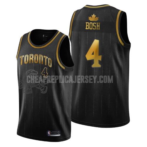 men's toronto raptors chris bosh 4 black golden edition replica jersey