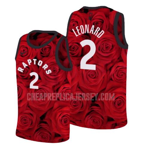 men's toronto raptors kawhi leonard 2 red rose flower replica jersey