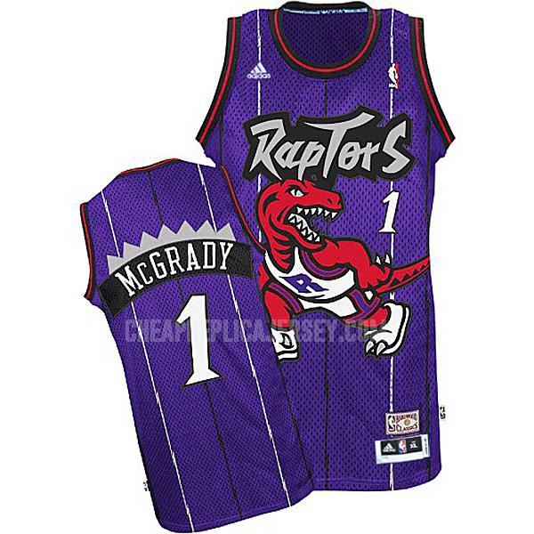 men's toronto raptors tracy mcgrady 1 purple retro replica jersey