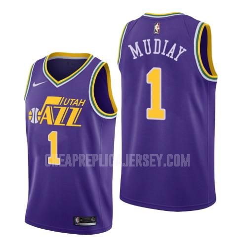 men's utah jazz emmanuel mudiay 1 purple hardwood classics replica jersey