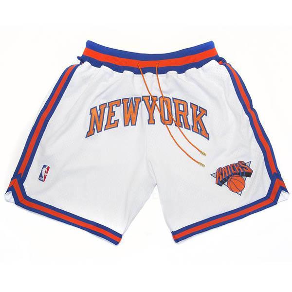 new york knicks white just don pockett nba shorts