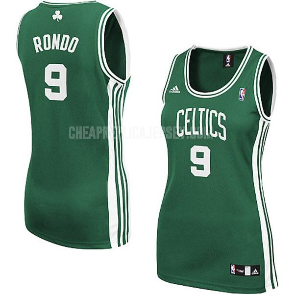 women's boston celtics rajon rondo 9 green swingman replica jersey