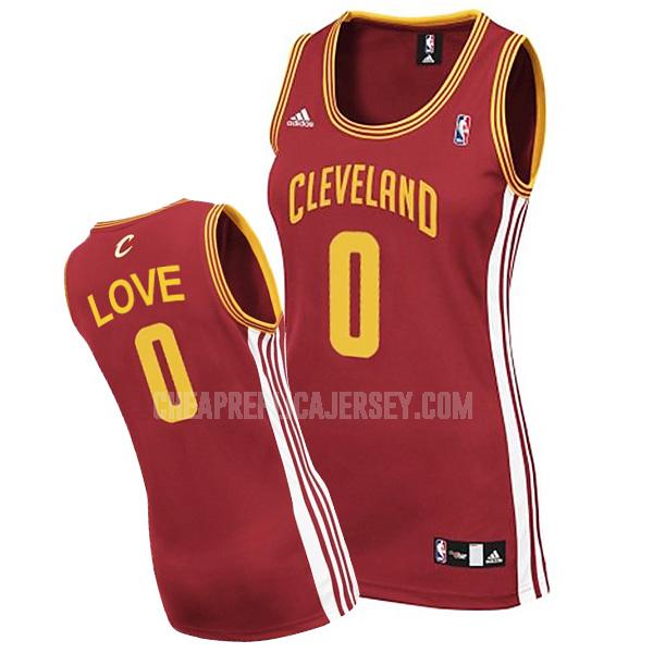 women's cleveland cavaliers kevin love 0 red classic replica jersey